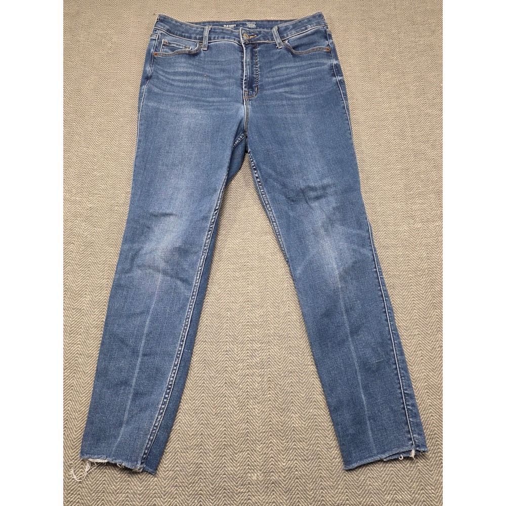 Old Navy Rockstar Super‎ Skinny Extra High Rise Jeans Blue Medium Wash Size 12